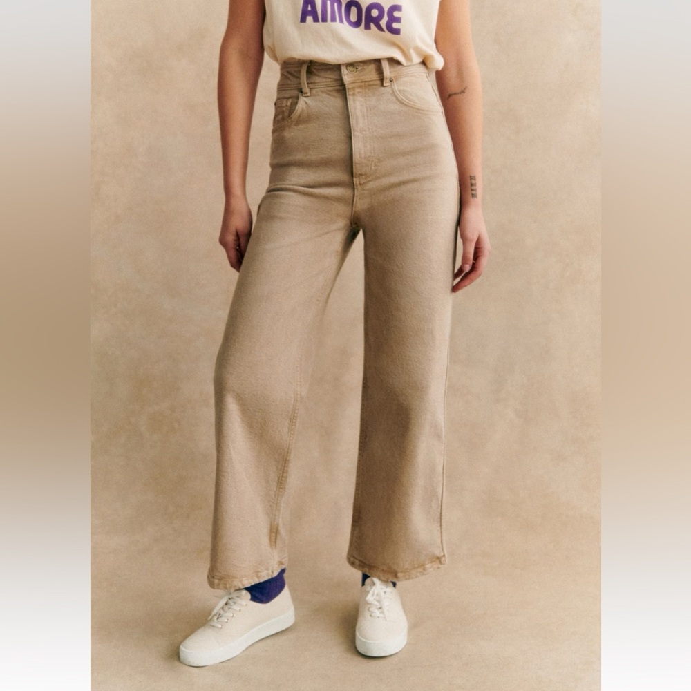 Sezane Le Crop in Light Beige size 34 - Picture 1 of 7